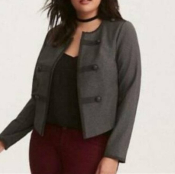 Torrid crop Moto Military Steampunk style jacket size 1X - Picture 2 of 11